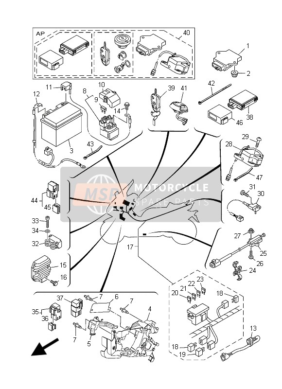 Yamaha XP500 (DNMS) 2015 Electrical 1 for a 2015 Yamaha XP500 (DNMS)